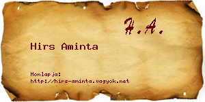 Hirs Aminta névjegykártya